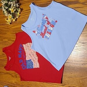 Patriotic Tank Tops  - Set of 2 - Girls Large
